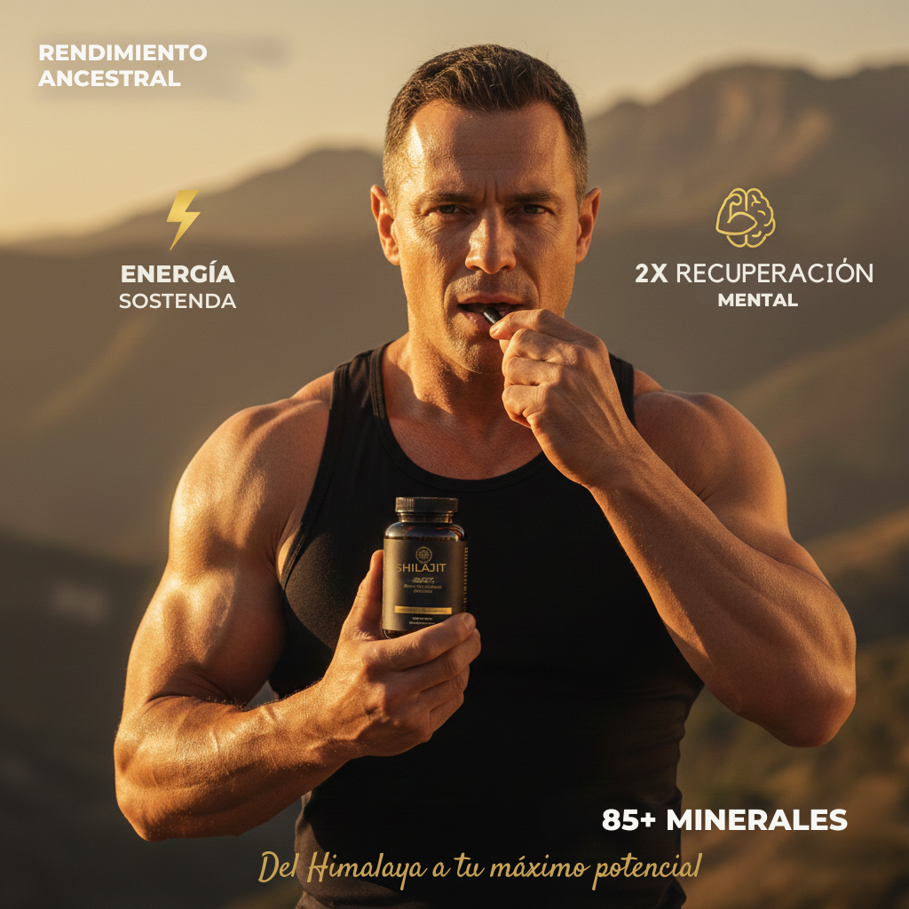 Shilajit Himalaya 60 Capsulas - Aumenta tu Energía, Mayor Resistencia Física, Mejor Pensamiento Cognitivo